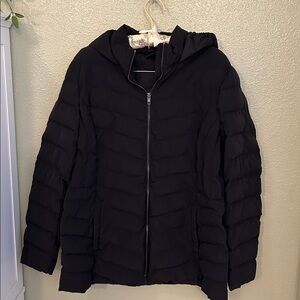 32 Degrees Hooded Black Puffer Jacket